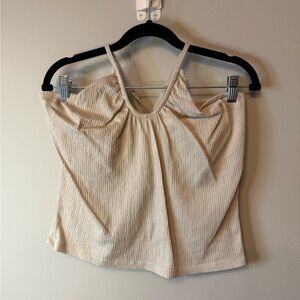 Old Navy Cream Ribbed Spaghetti Strap Cami